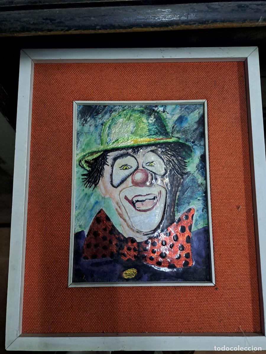 Arte: &Oacute;leo sobre esmalte escena Payaso - Foto 2