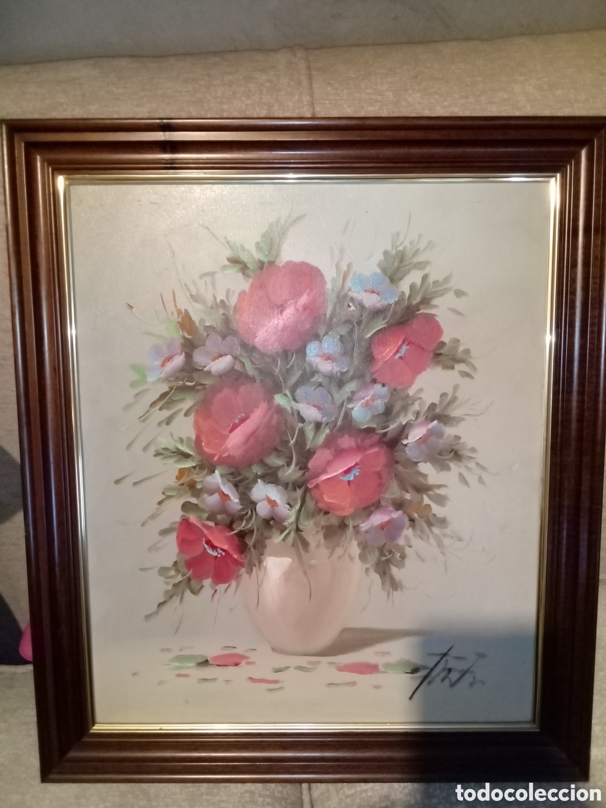 Art: Jarr&oacute;n con Flores Firmado