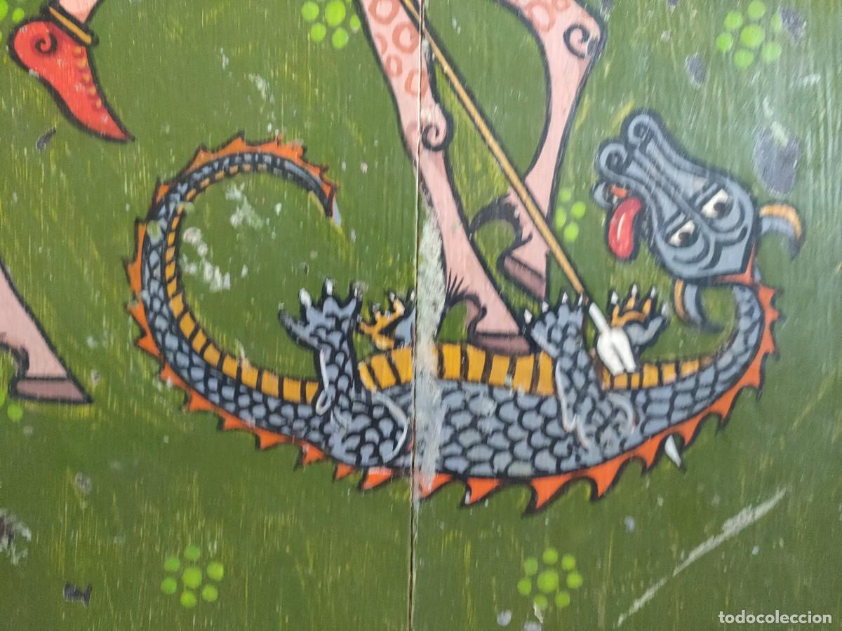 Arte: Sant Jorge y el drag&oacute;n t&eacute;cnica mixta sobre tabla - Foto 5