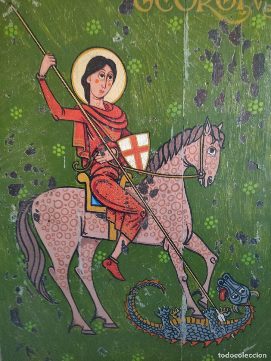 Arte: Sant Jorge y el drag&oacute;n t&eacute;cnica mixta sobre tabla - Foto 6