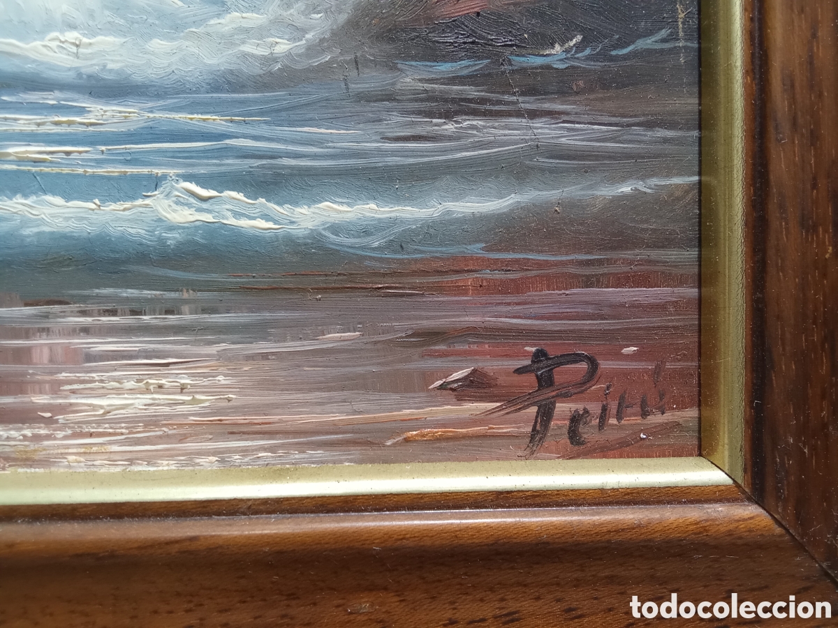 Arte: PAISAJE MARITIMO AL &Oacute;LEO DE PEIR&Oacute; - Foto 3