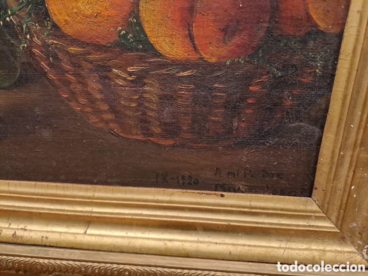 Arte: Antiguo bodegon oleo sobre lienzo - Foto 2