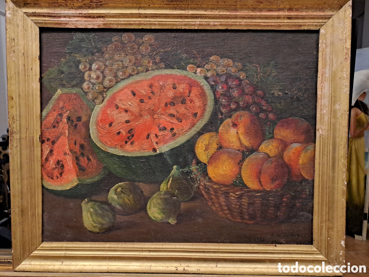 Arte: Antiguo bodegon oleo sobre lienzo - Foto 1