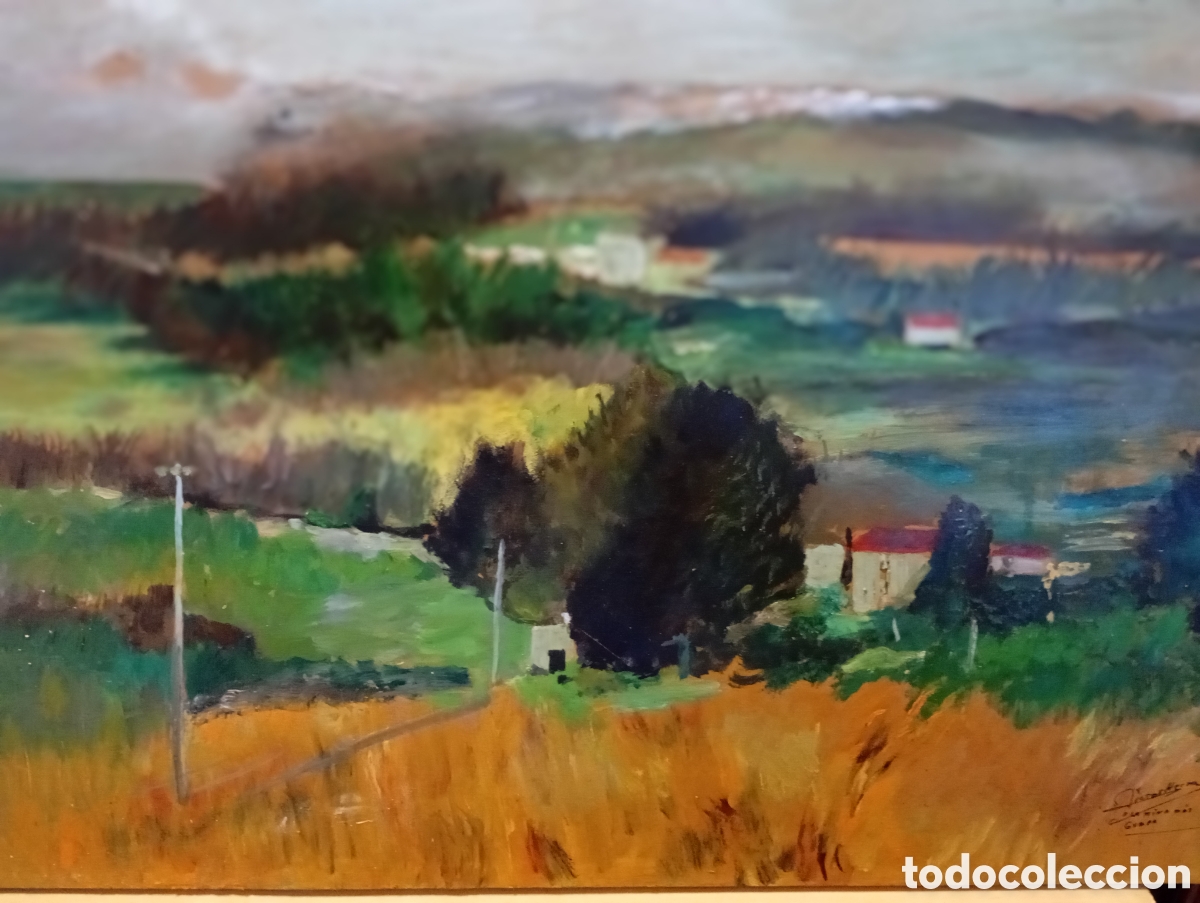 Arte: Pintura preciosa tabla &oacute;leo dedicado y firma a identificar