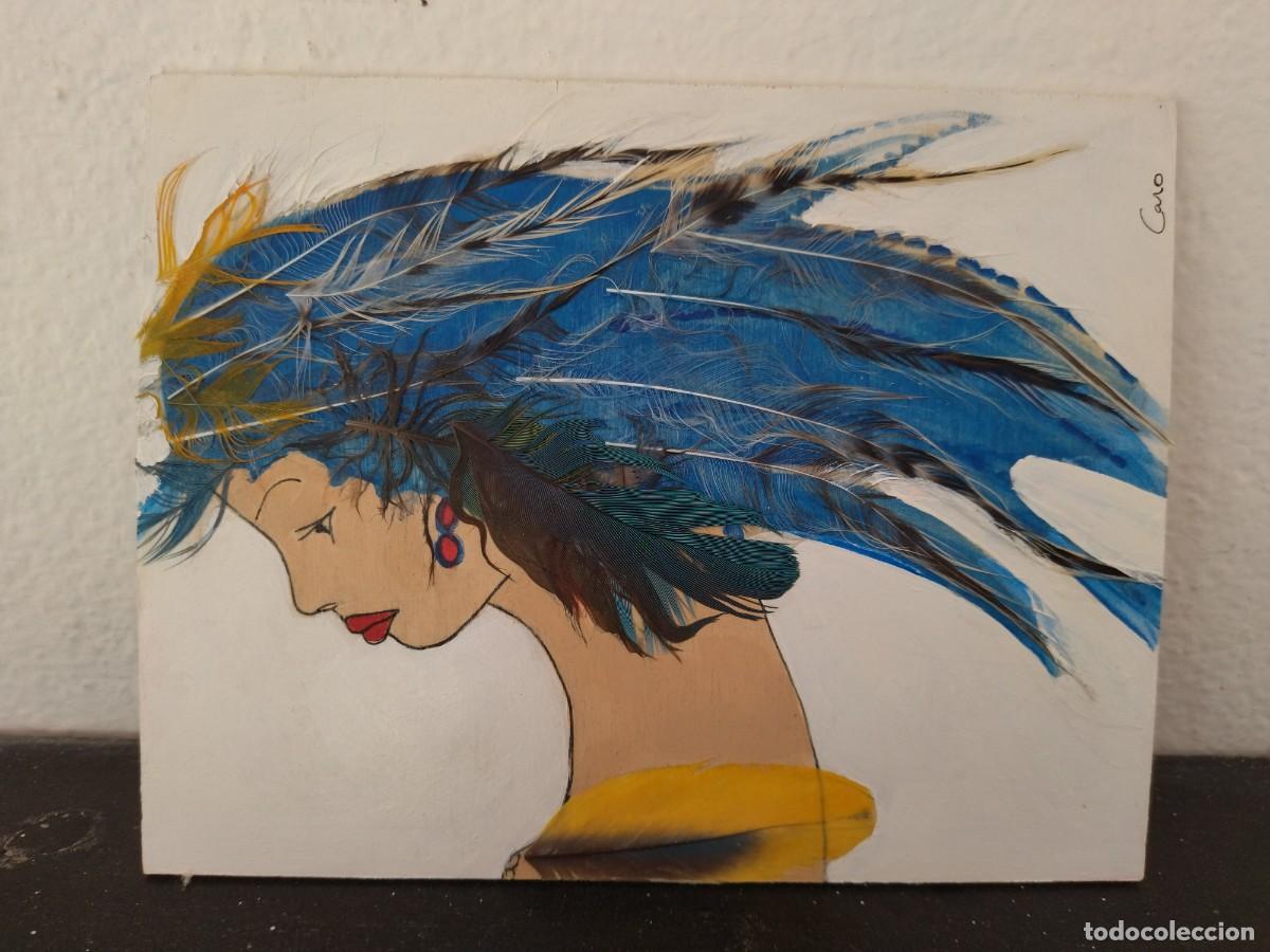 Arte: cuadro collage plumas - Foto 1