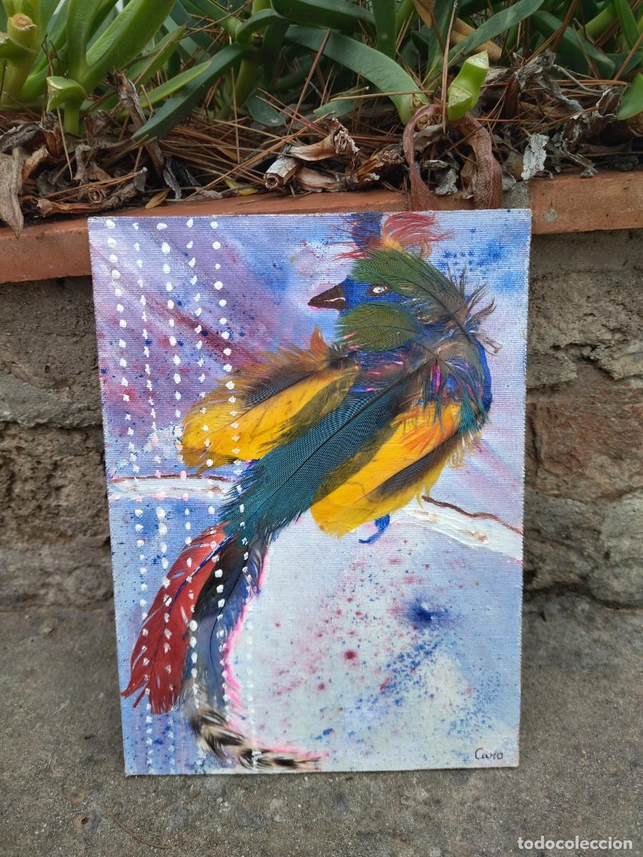Arte: cuadro collage plumas - Foto 1