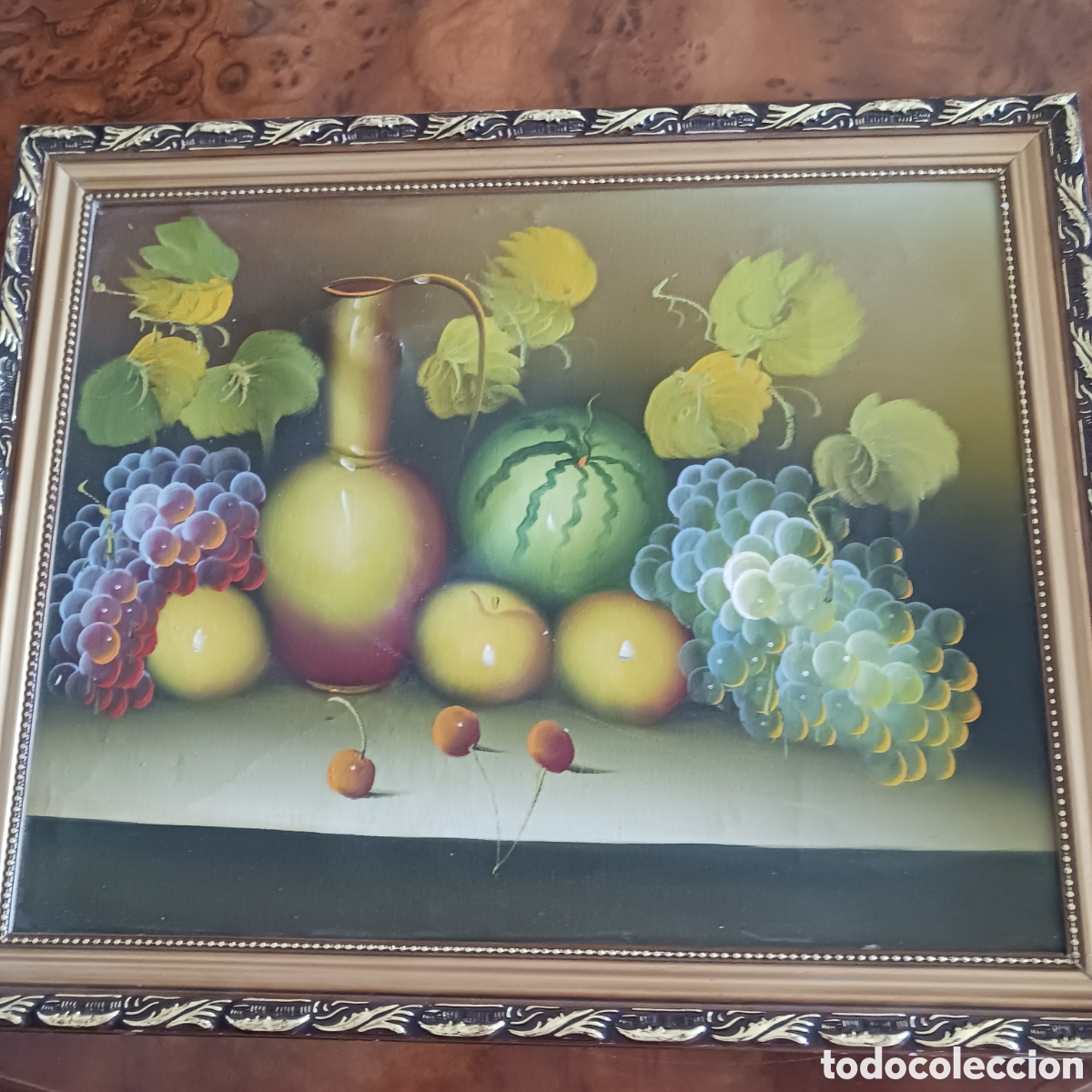Arte: &Oacute;leo antiguo de bodeg&oacute;n de frutas - Foto 4