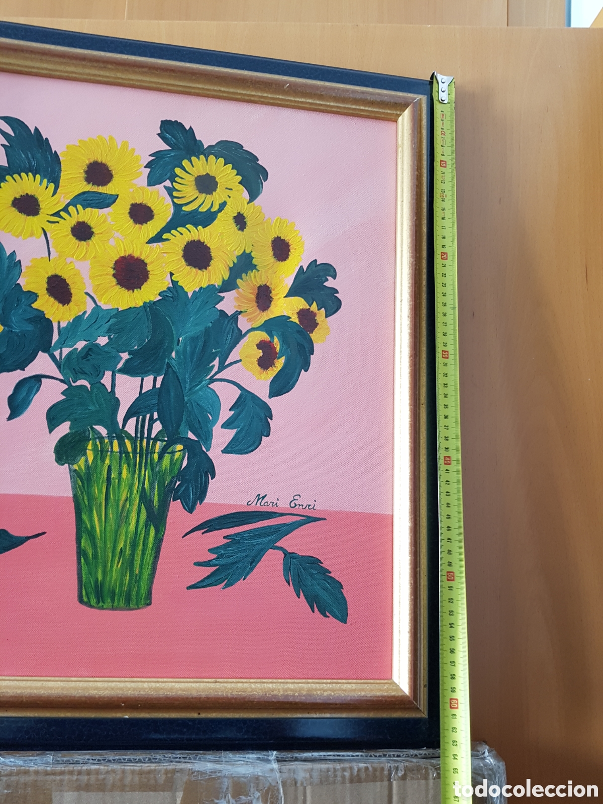 Arte: Cuadro Girasoles pintado a mano - Foto 3