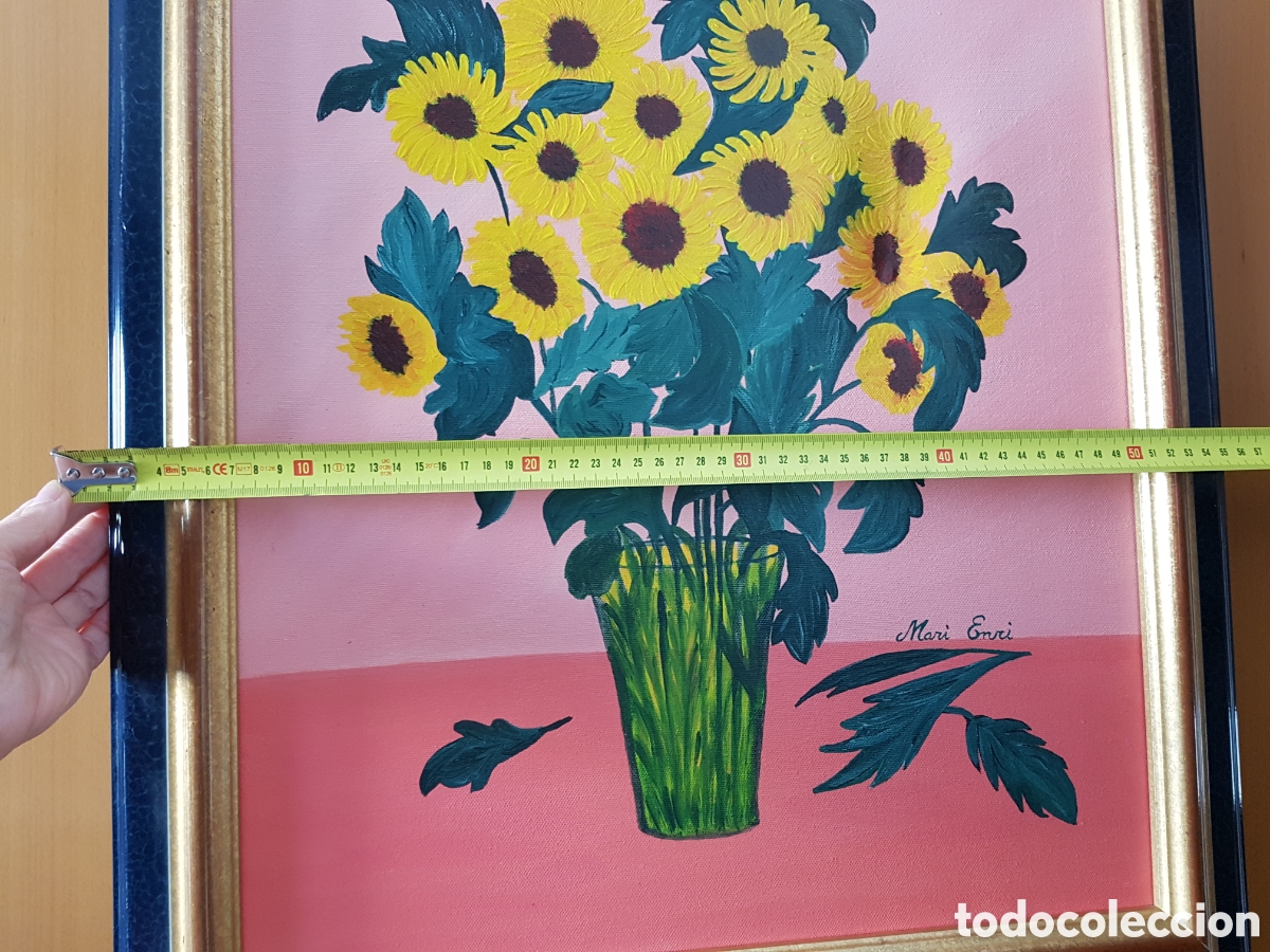 Arte: Cuadro Girasoles pintado a mano - Foto 4