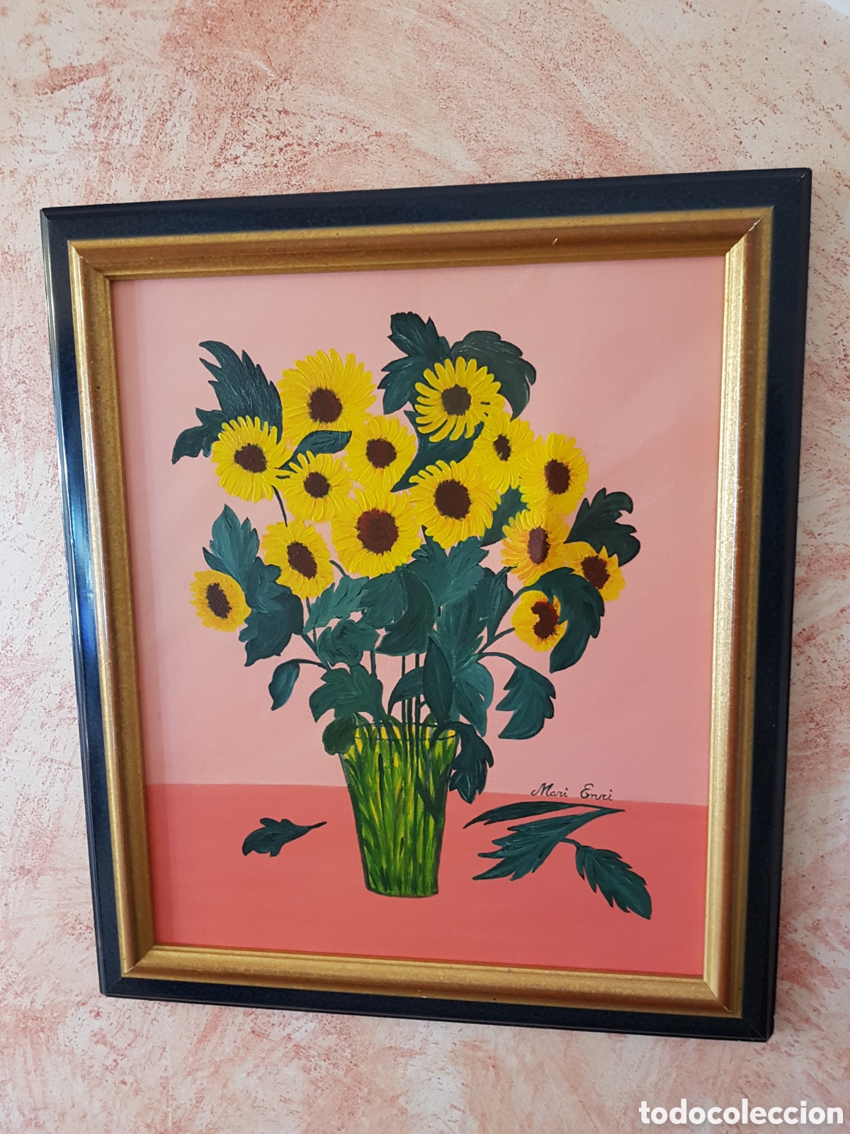 Arte: Cuadro Girasoles pintado a mano - Foto 1
