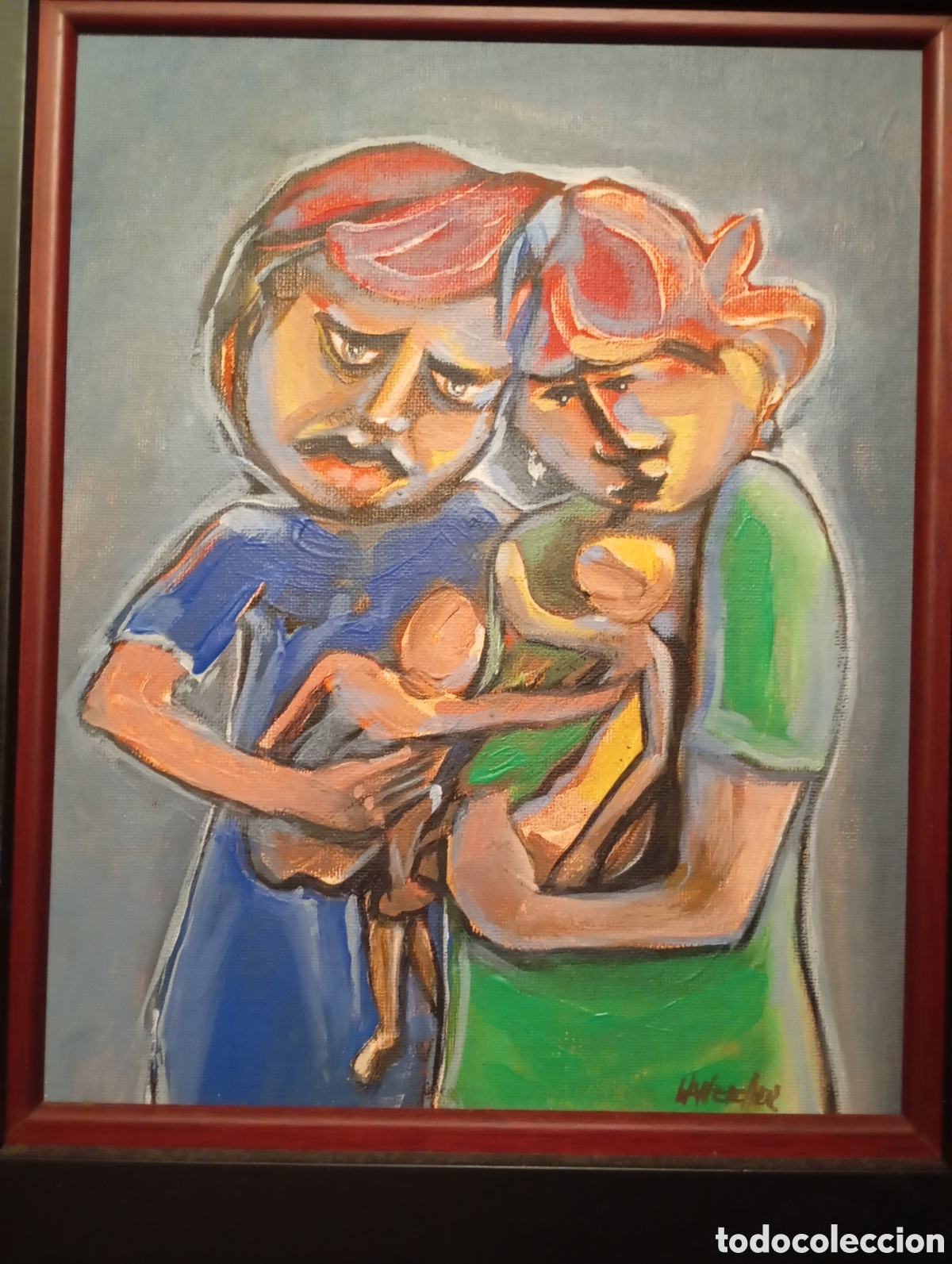 Arte: Preciosa obra pintura del pintor artista Carlos Wanzaller (Portugal ,Espinho 1957)