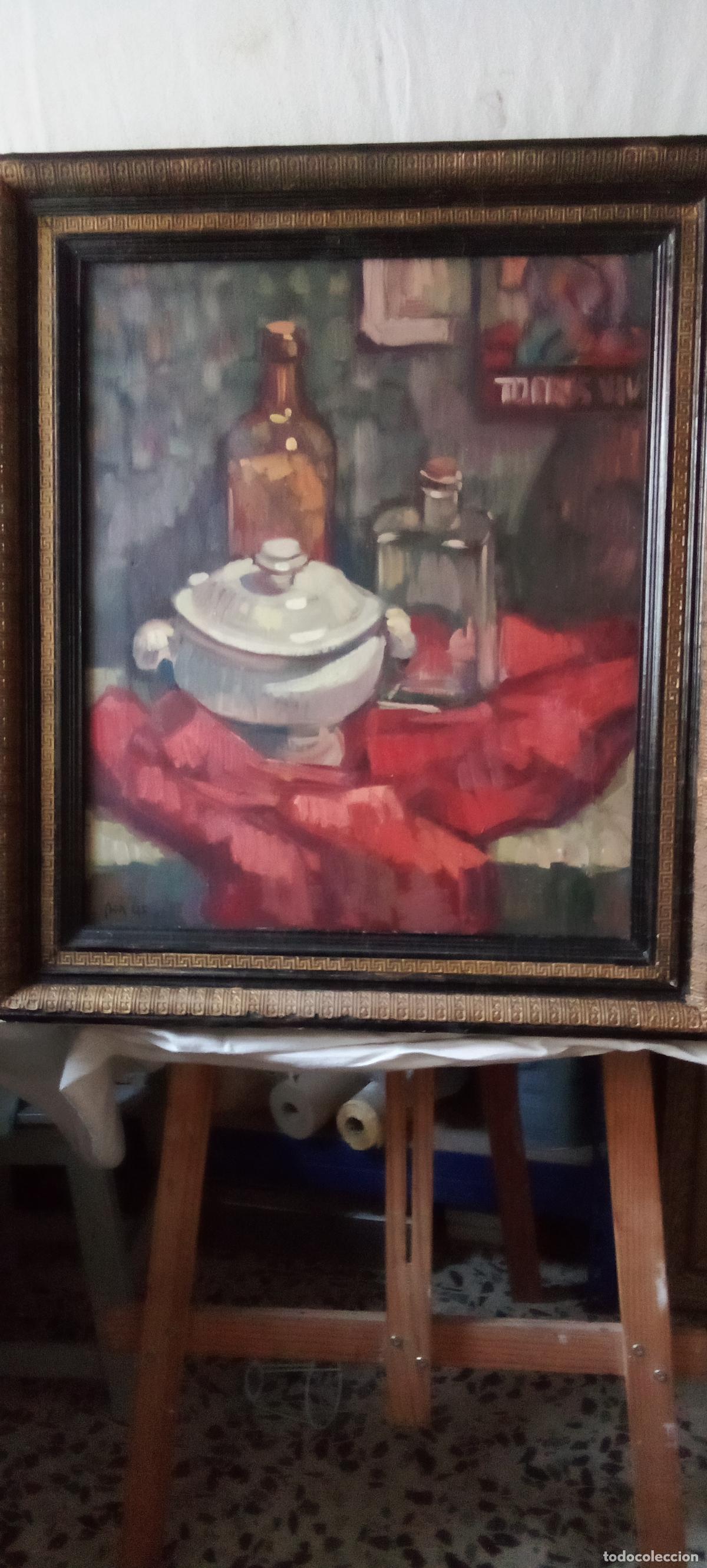 Arte: BODEG&Oacute;N CON SOPERA Y BOTELLAS. 1/2 S. XX.