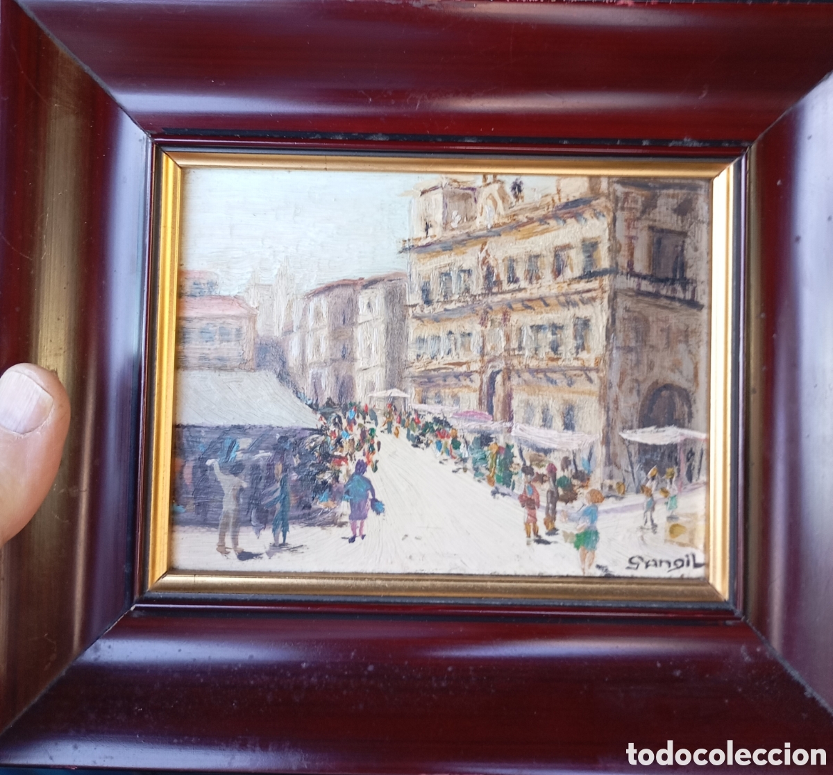 Kunst: Peque&ntilde;o preciosa decorativa pintura oleo firmado