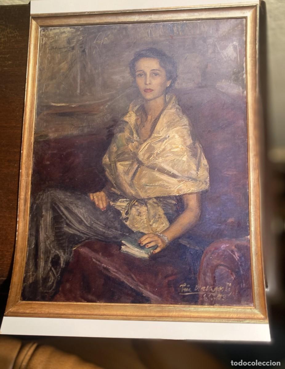 Arte: Retrato pintado por Jesus Olasagasti, 1953 &rdquo;Descanso en la Lectura&rdquo;, catalogado, coleccion propia
