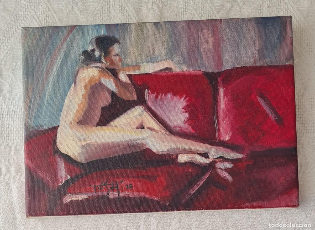 Art: TERESA VALC&Aacute;RCEL SOL&Aacute; (1965)- CUADRO &Oacute;LEO 27 X 19