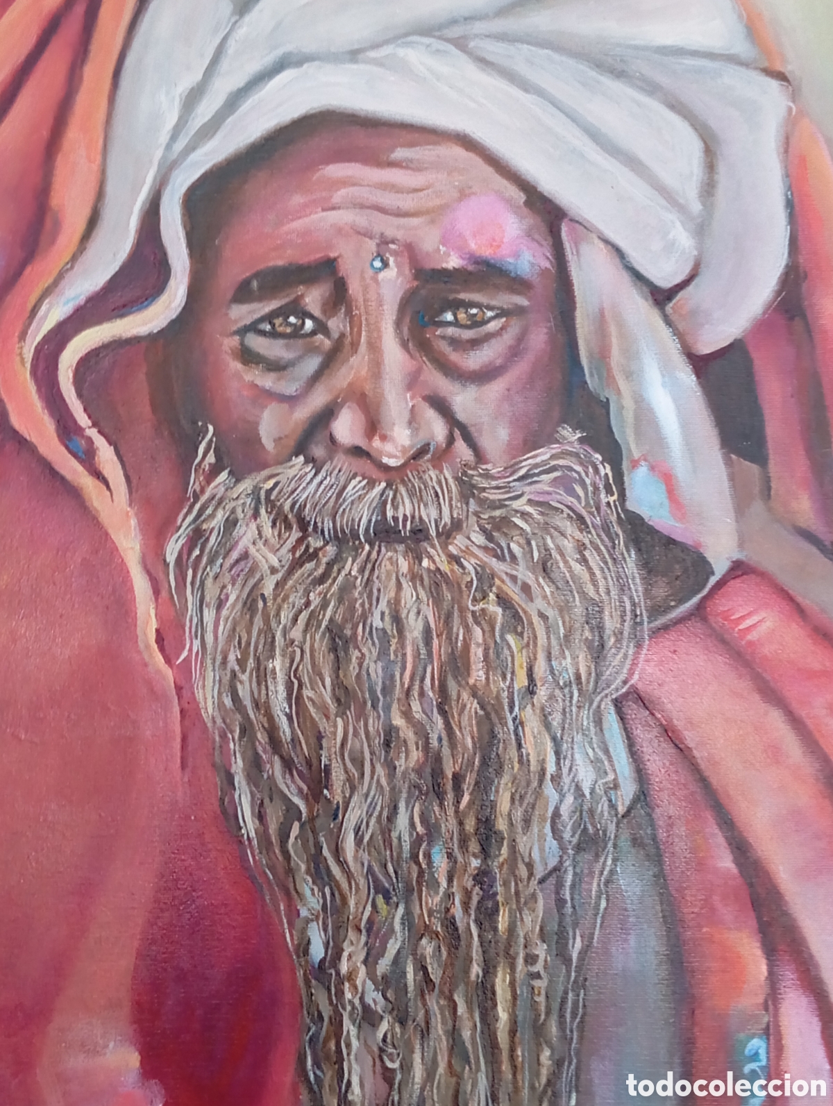 Arte: Cuadro al oleo lienzo India - Foto 3