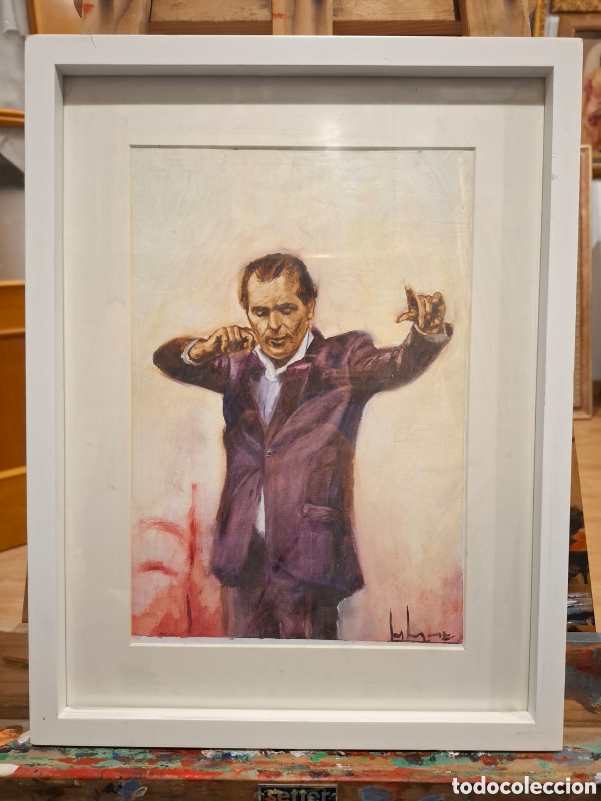 Arte: Oleo de gitano bailando 43x33 - Foto 1