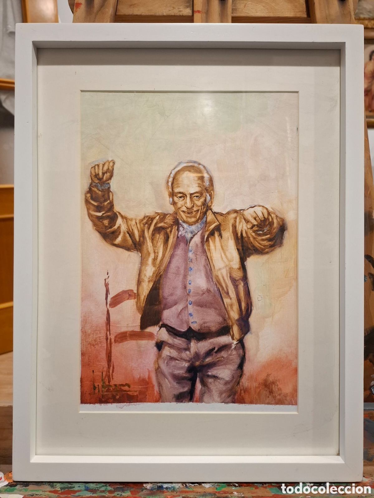 Arte: Oleo gitano bailando luis marquez 43x33 - Foto 1