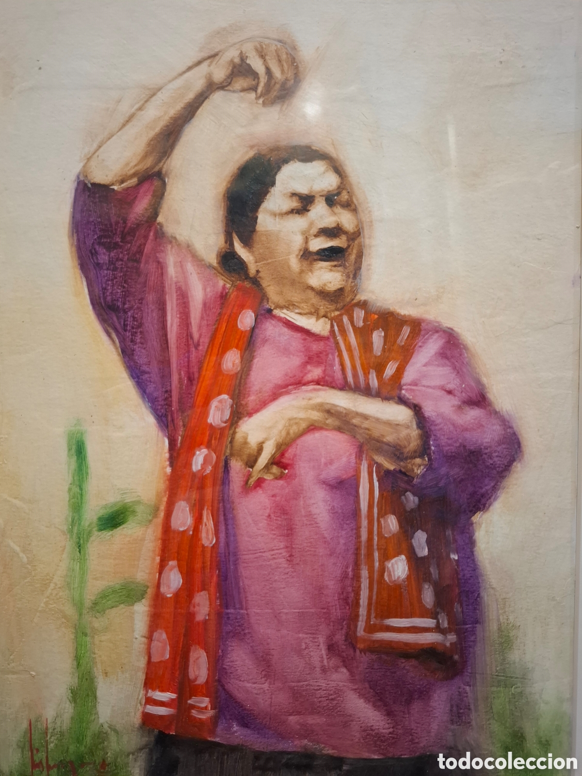Arte: Oleo gitana bailando luis marquez 43x33 - Foto 2