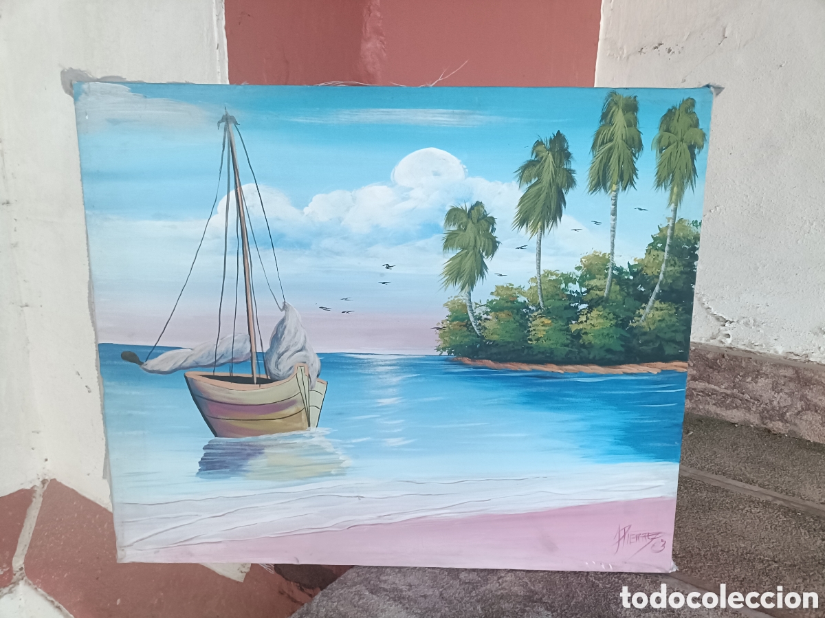 Arte: PINTURA BARCO SOBRE EL MAR - Foto 1