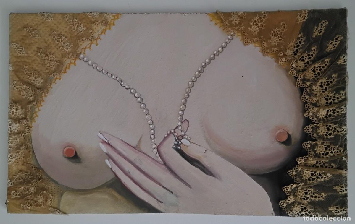 Arte: El collar de perlas, pintura y colage sobre panel - Foto 1
