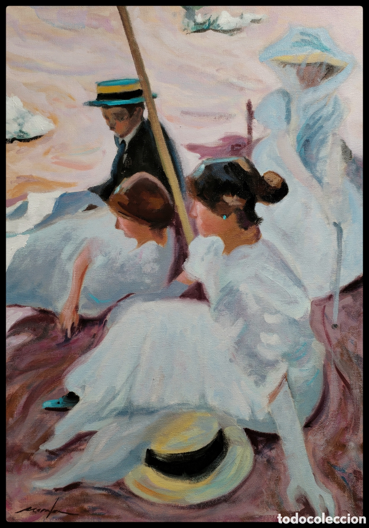 Arte: &Oacute;leo sobre lienzo ( copia de sorolla) - Foto 1