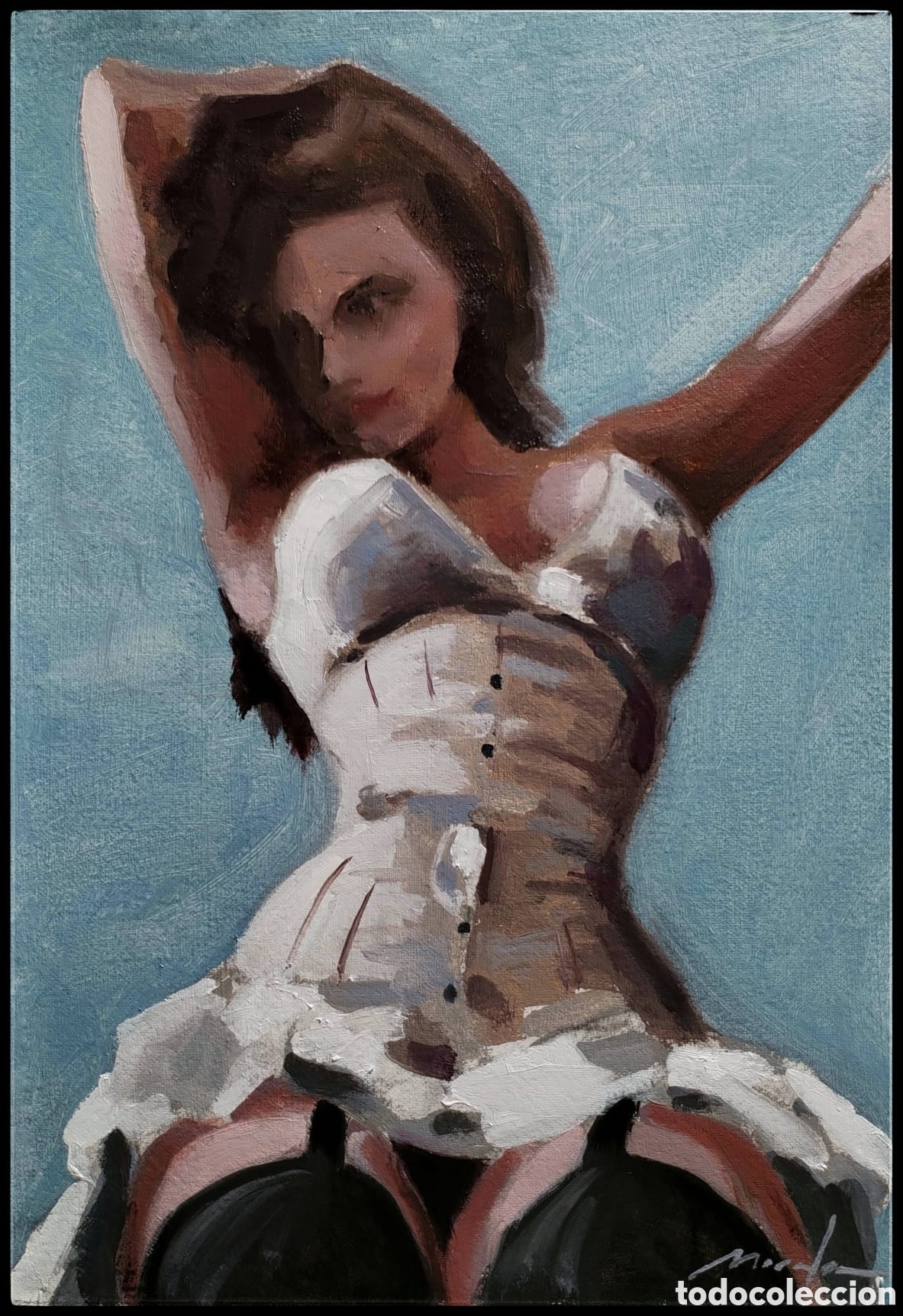 Arte: &Oacute;leo sobre papel ( cabaretera) - Foto 1