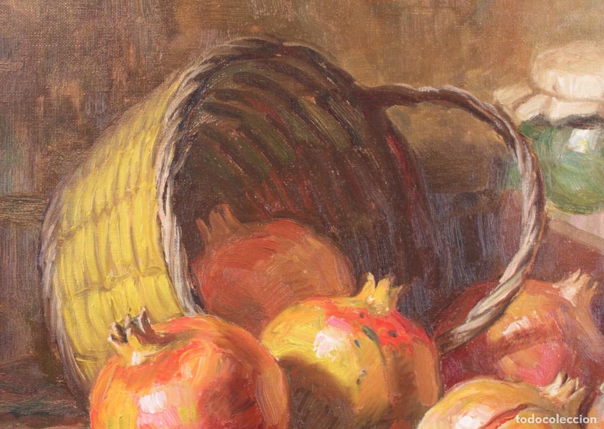 Arte: Francisco Domingo Castell&aacute; (1920-2011) &ndash; Bodeg&oacute;n de granadas y cesta - Foto 6