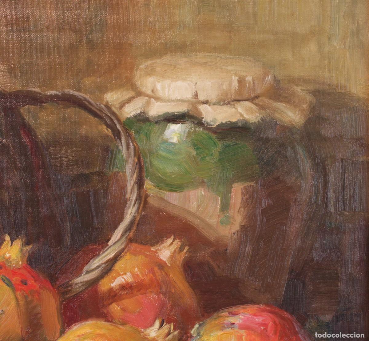 Arte: Francisco Domingo Castell&aacute; (1920-2011) &ndash; Bodeg&oacute;n de granadas y cesta - Foto 7