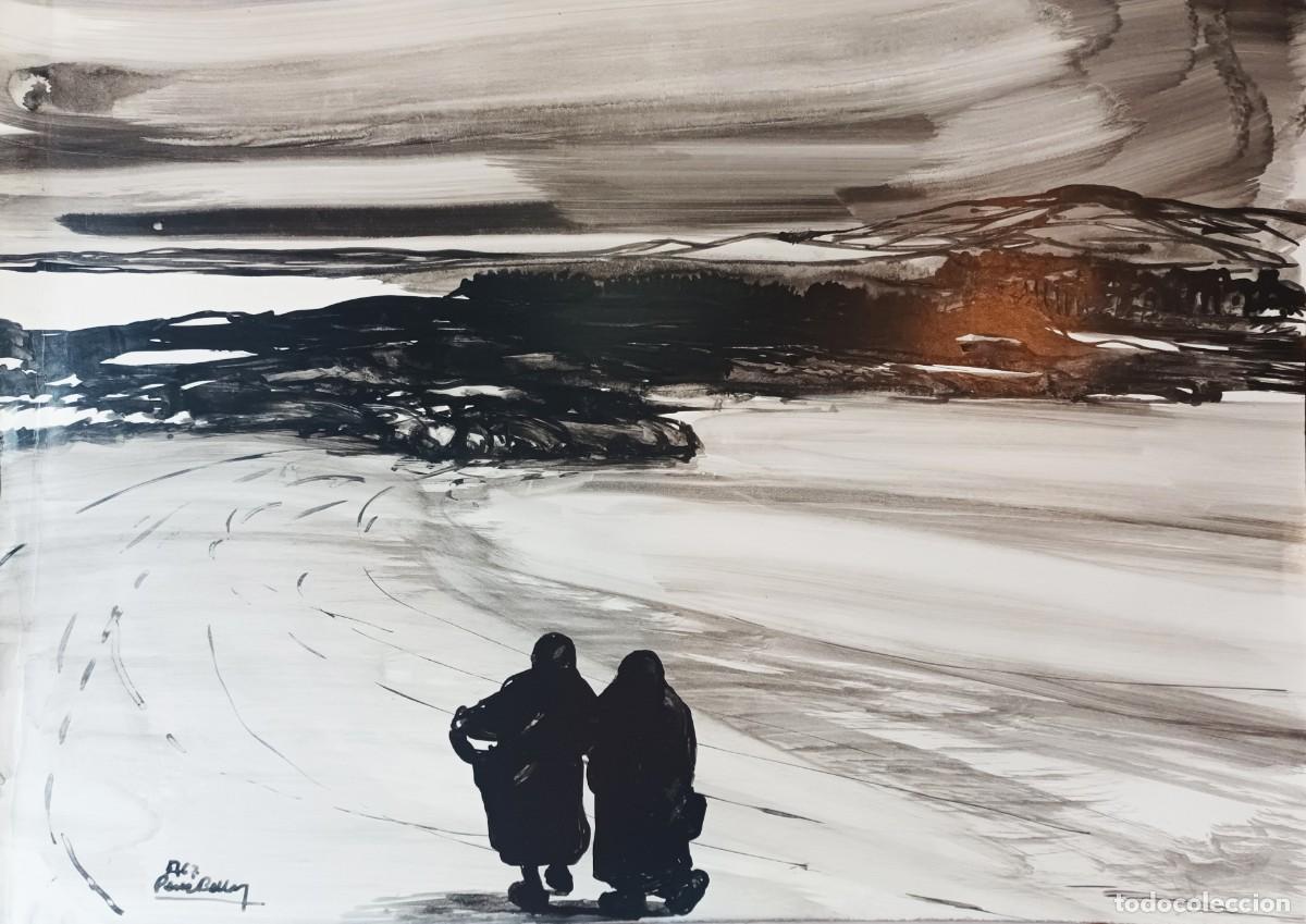 Arte: Agust&iacute;n P&eacute;rez Bellas, &laquo;Las mariscadoras&raquo;, &oacute;leo aguada, 75 cms. x 52,50 cms, firmado y fechado 1967.