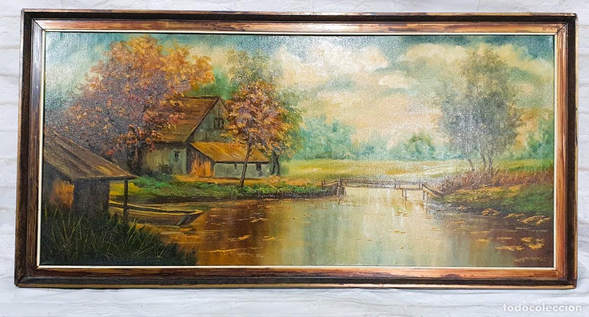 Arte: antiguo oleo sobre lienzo - Foto 1