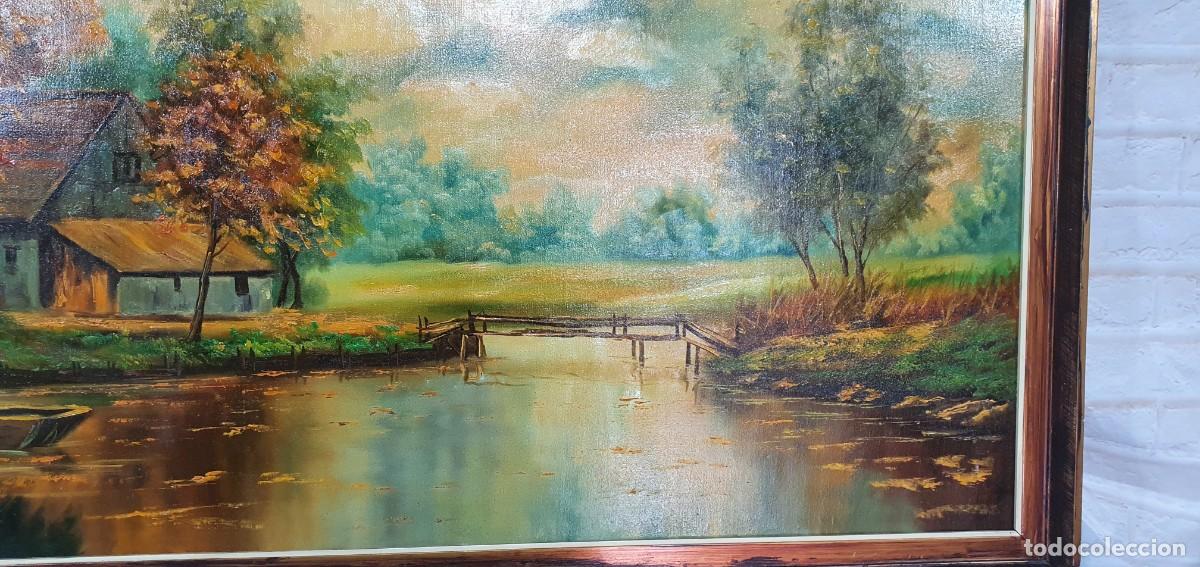 Arte: antiguo oleo sobre lienzo - Foto 3