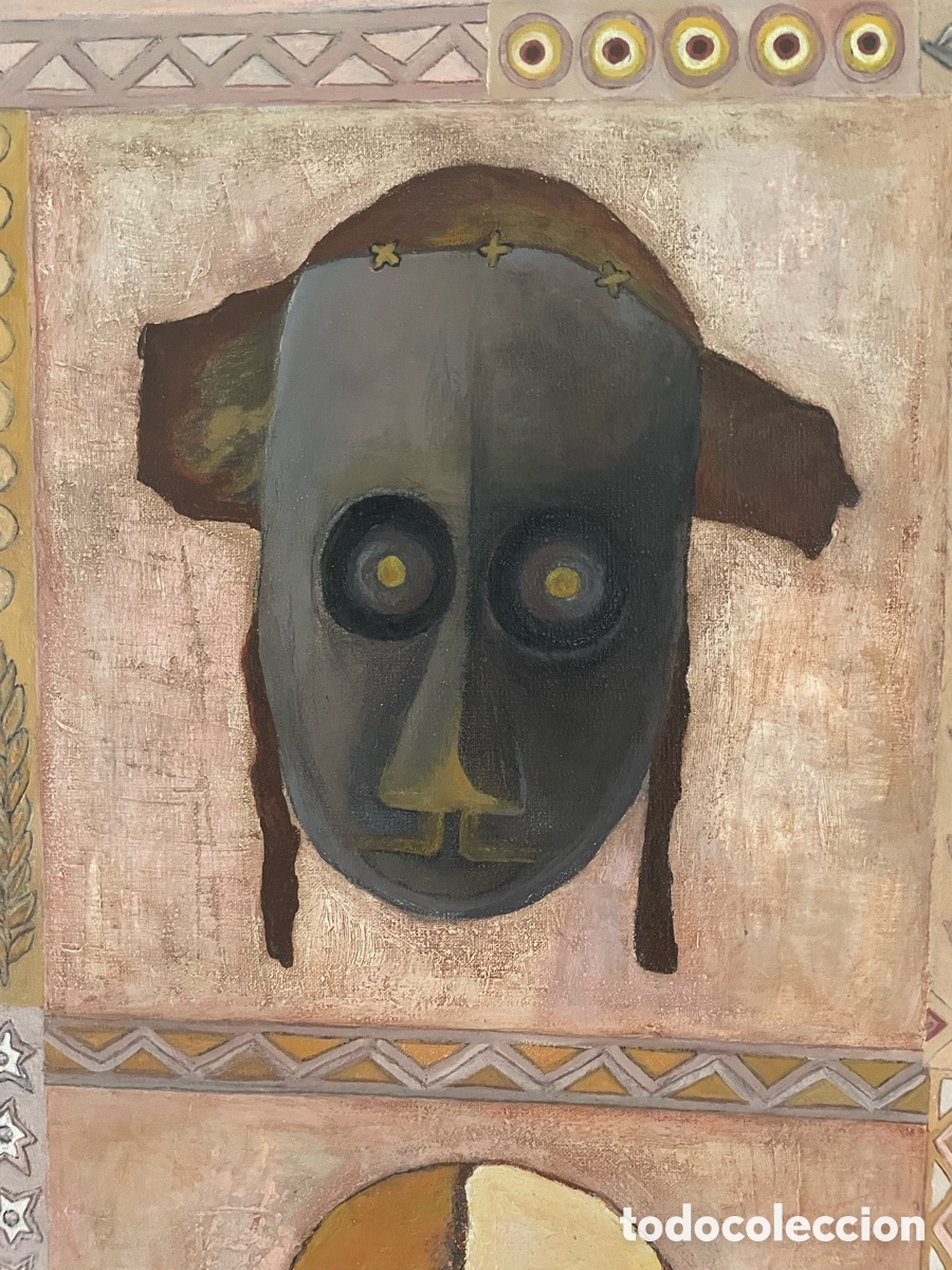 Arte: M&aacute;scaras africanas. Oleo. - Foto 2