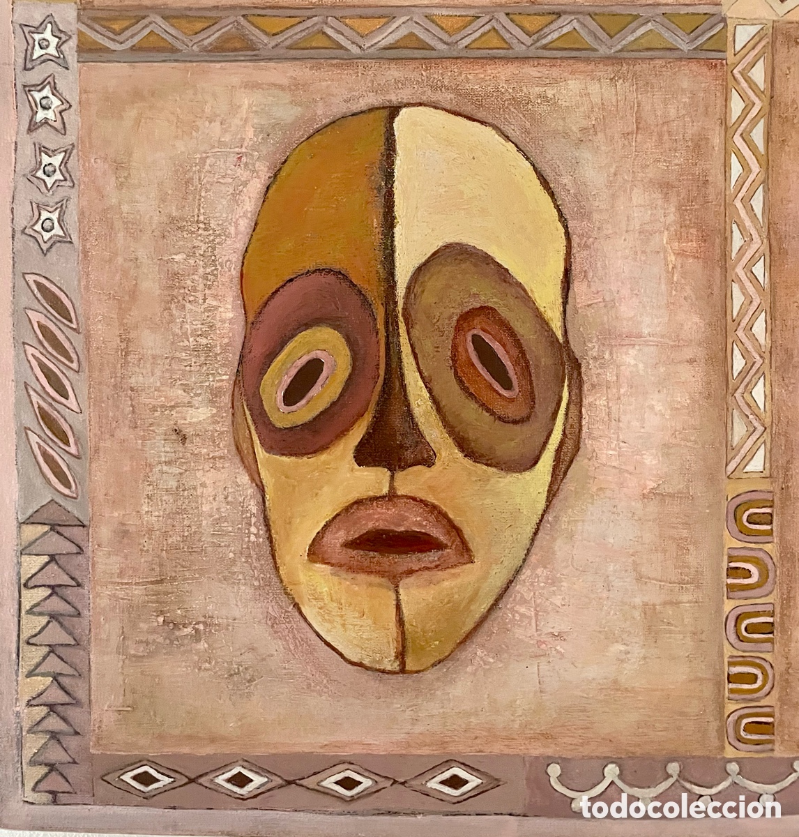 Arte: M&aacute;scaras africanas. Oleo. - Foto 3