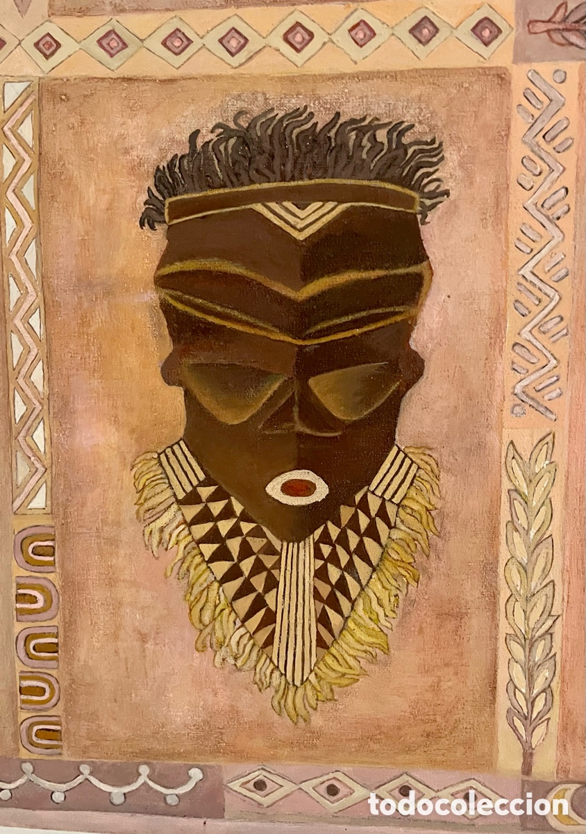 Arte: M&aacute;scaras africanas. Oleo. - Foto 4