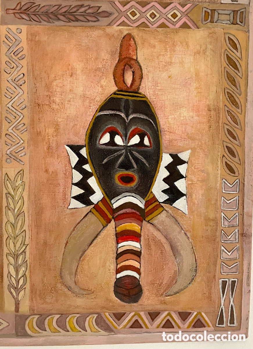 Arte: M&aacute;scaras africanas. Oleo. - Foto 5