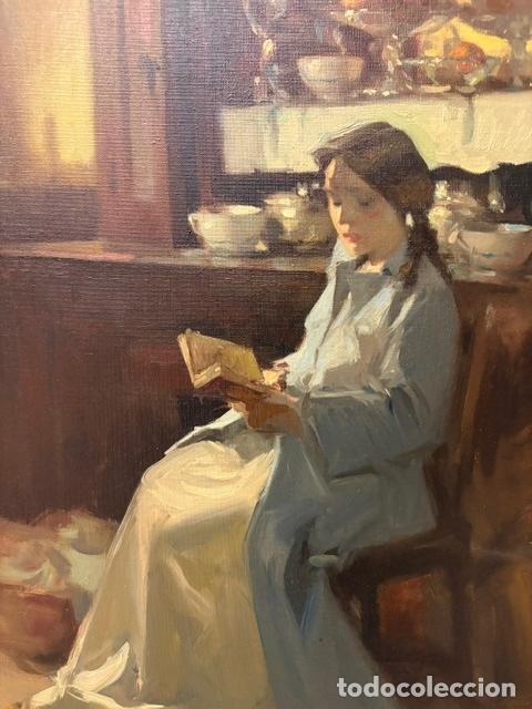 Arte: Cuadro Jos&eacute; Bardasano - Mujer Leyendo - Foto 1