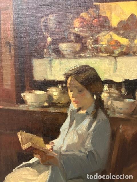 Arte: Cuadro Jos&eacute; Bardasano - Mujer Leyendo - Foto 2