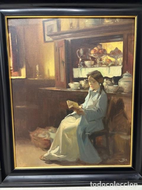 Arte: Cuadro Jos&eacute; Bardasano - Mujer Leyendo - Foto 5