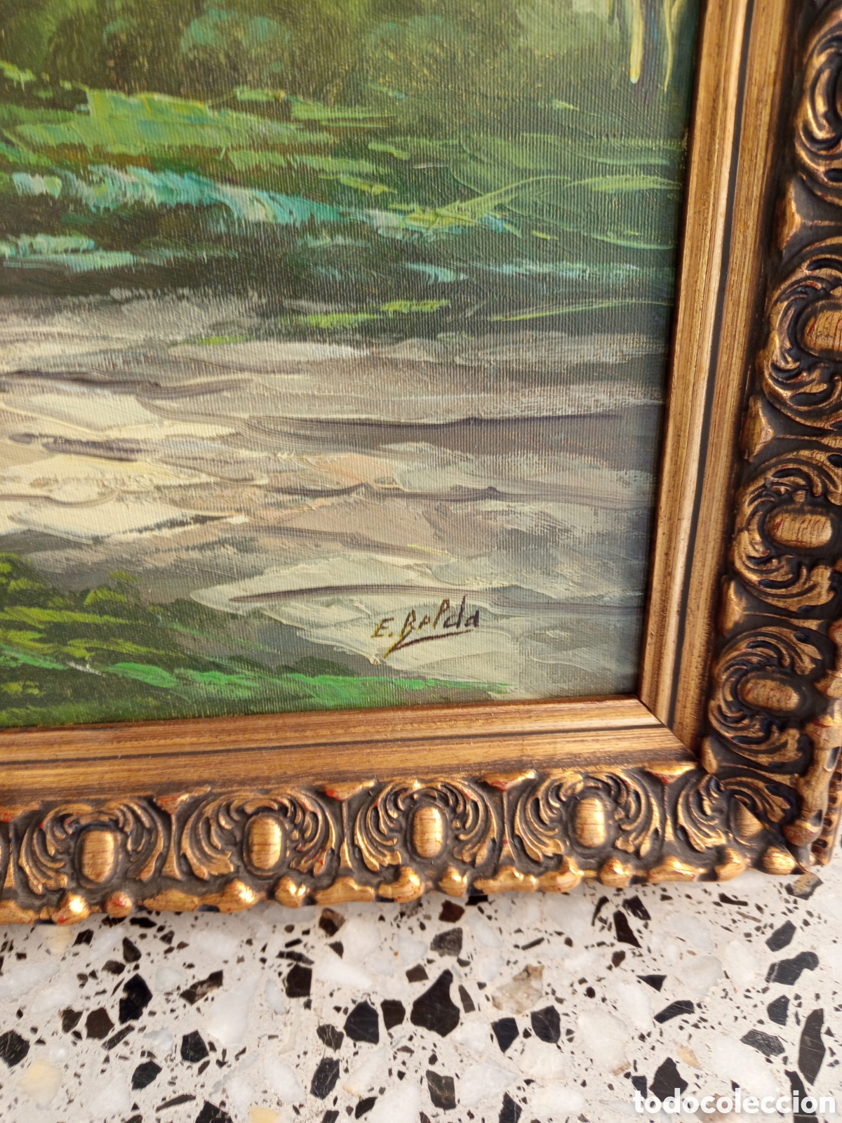 Arte: Cuadro antiguo firmado Belda - Foto 4