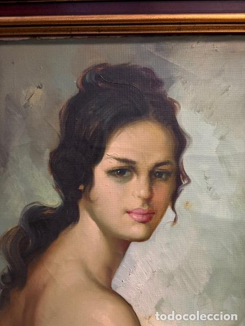 Arte: &Oacute;leo sobre lienzo Mujer de Lado - Foto 2