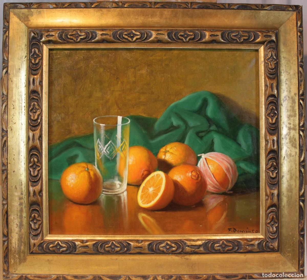 Arte: Francisco Domingo Castell&aacute; (1920-2011) &ndash; Bodeg&oacute;n con naranjas - Foto 2