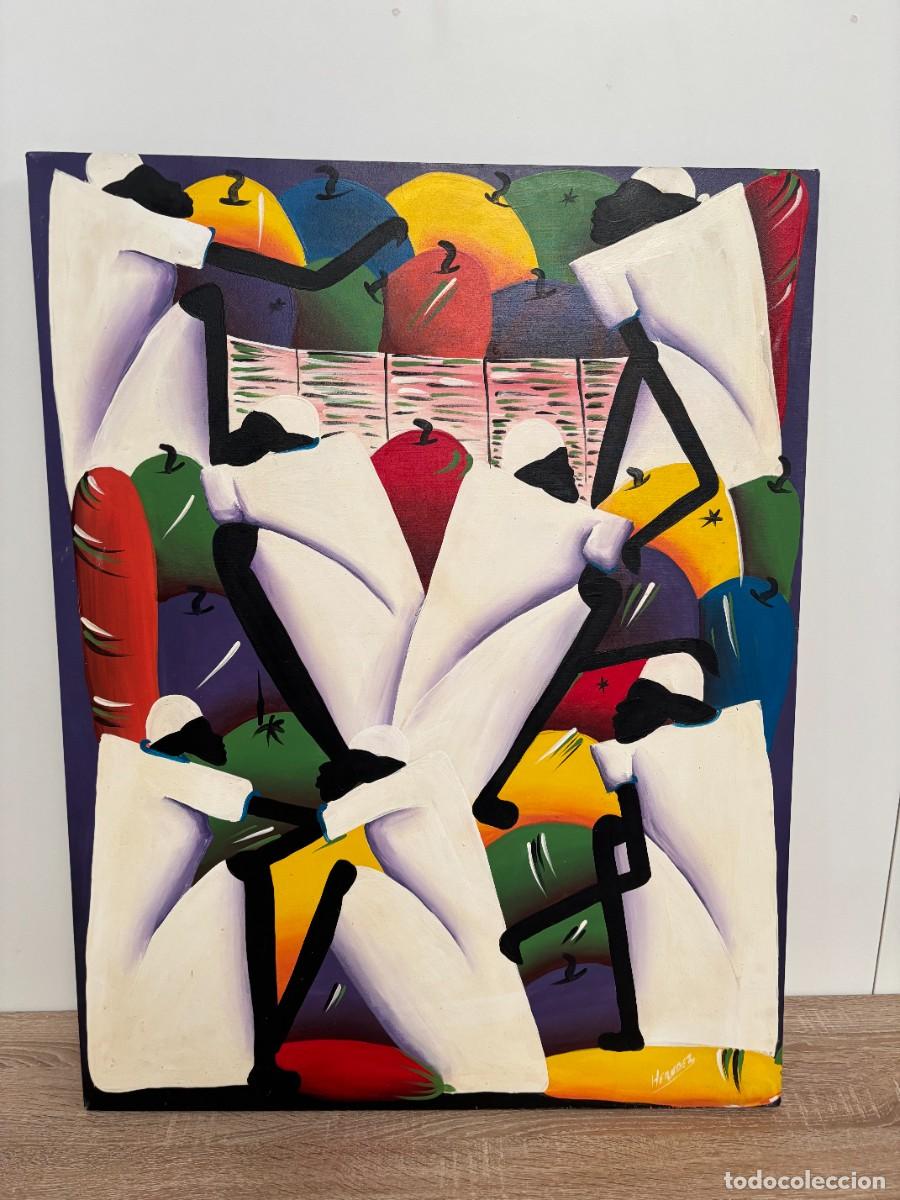 Arte: CUADRO OLEO SOBRE LIENZO ETNICO