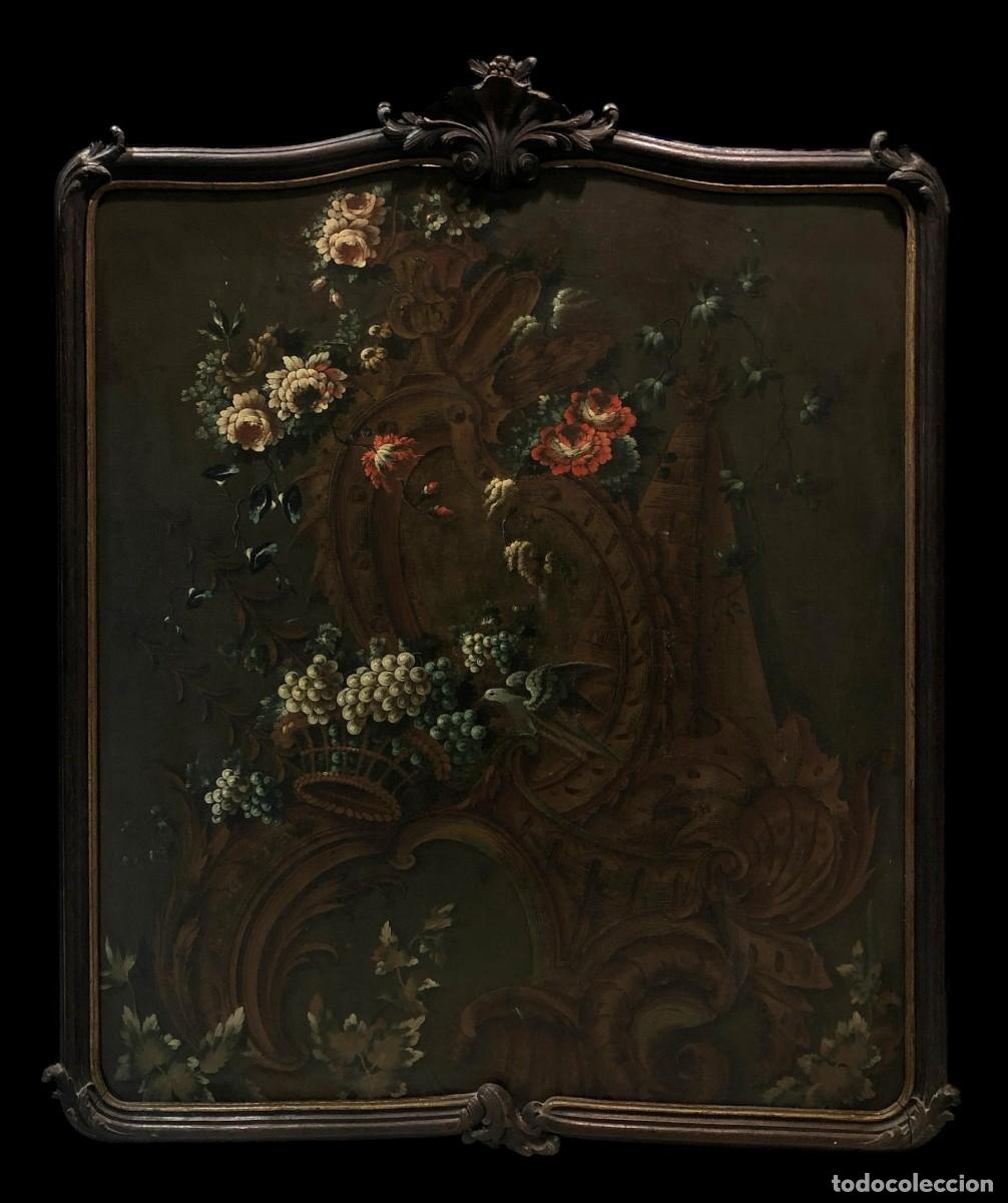 Arte: gran florero luis xv, marco rococo de epoca - Foto 1