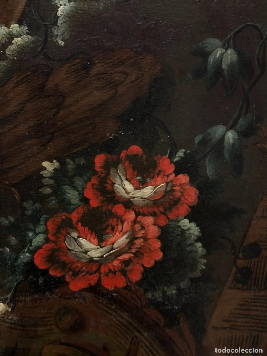 Arte: gran florero luis xv, marco rococo de epoca - Foto 4