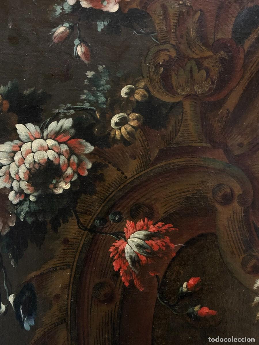 Arte: gran florero luis xv, marco rococo de epoca - Foto 5