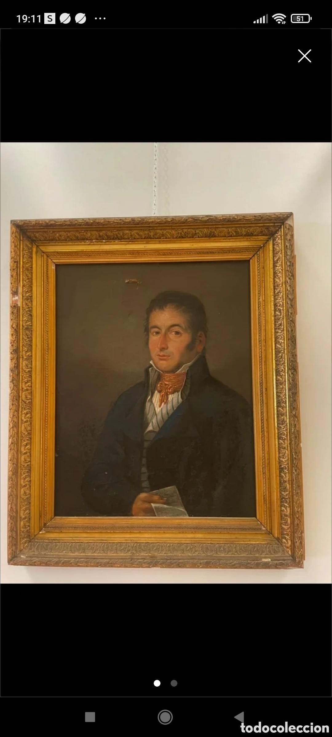 Arte: Cuadro retrato antiguo - Foto 3