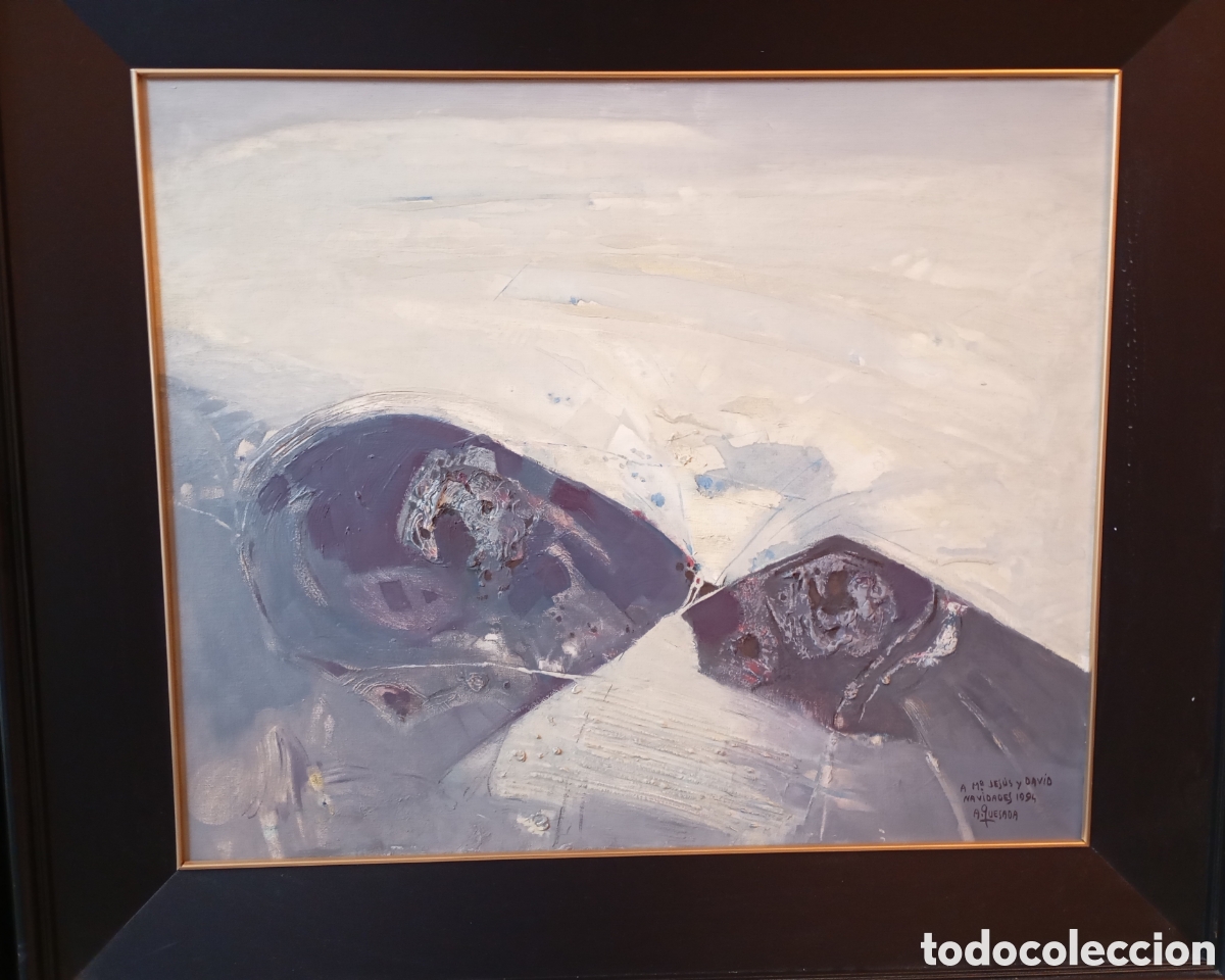 Kunst: Pintura gallega &oacute;leo lienzo del reconocido gran pintor Antonio Quessada Porto (Orense ,1932-2015)