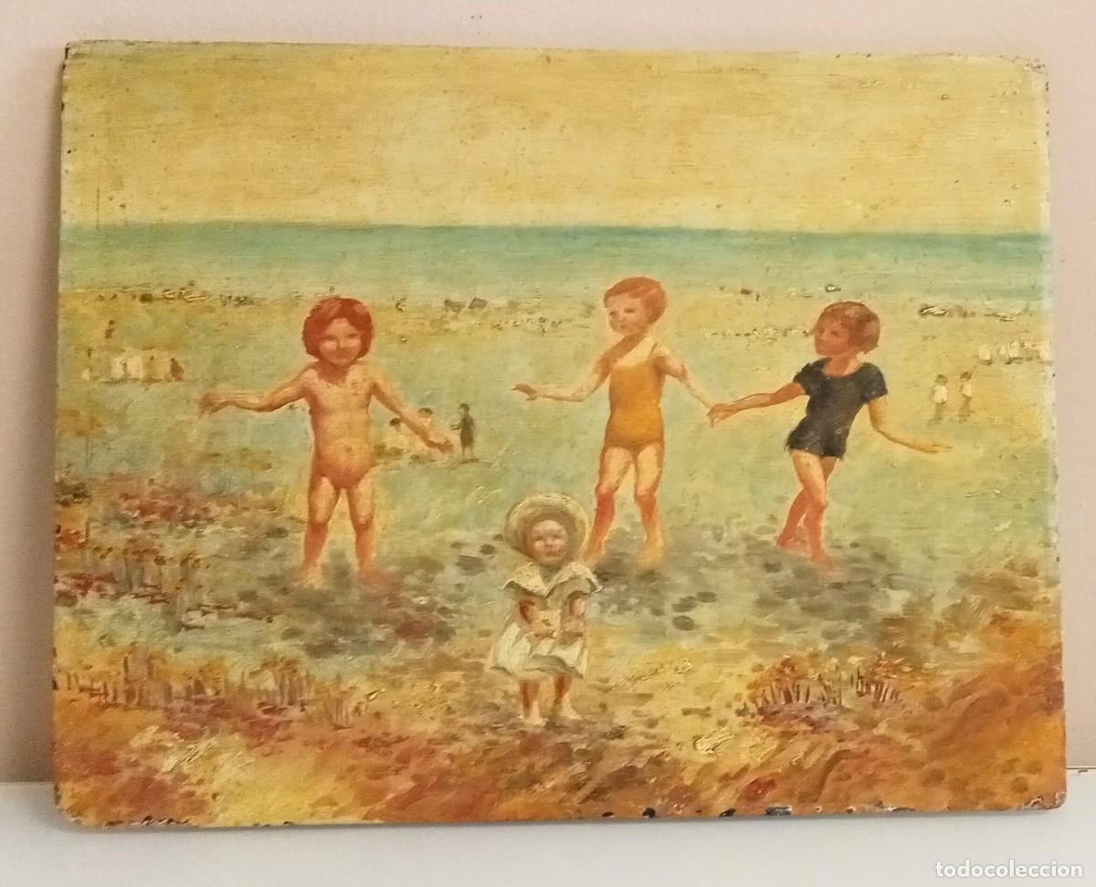 Arte: NI&Ntilde;OS JUGANDO EN LA PLAYA - Foto 1