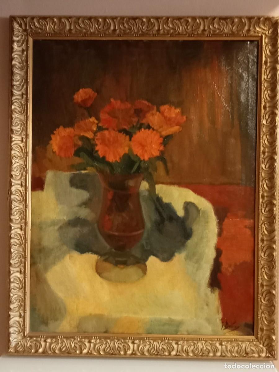 Arte: LIENZO DE UN JARRON CON FLORES - Foto 1
